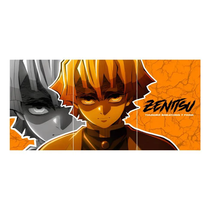 Aniculture Zenitsu Agatsuma Demon Slayer Set of 3 A3 Split Posters - 36x16  Inch Large Panoramic Layout
