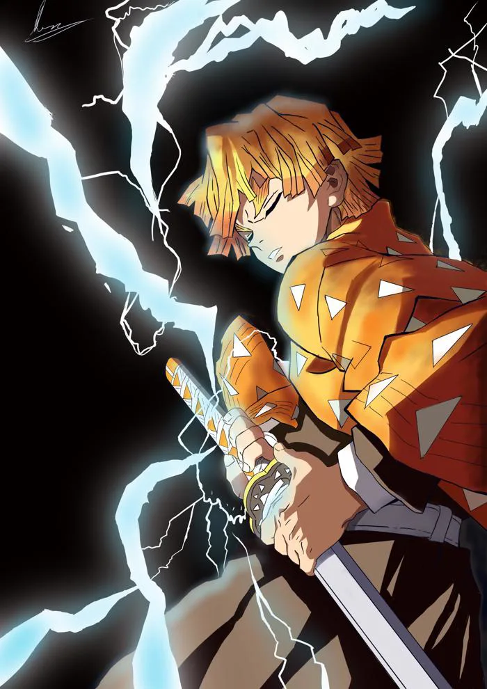 Tranh Zenitsu Agatsuma vẽ trên Procreate. Cho mình biết bạn nghĩ sao về bức  này nha♥️ : r/KimetsuNoYaiba