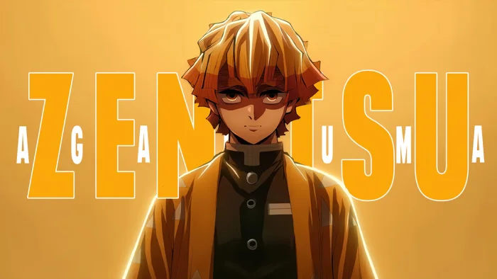 Zenitsu Agatsuma Wallpaper 4K, Character art, Yellow aesthetic