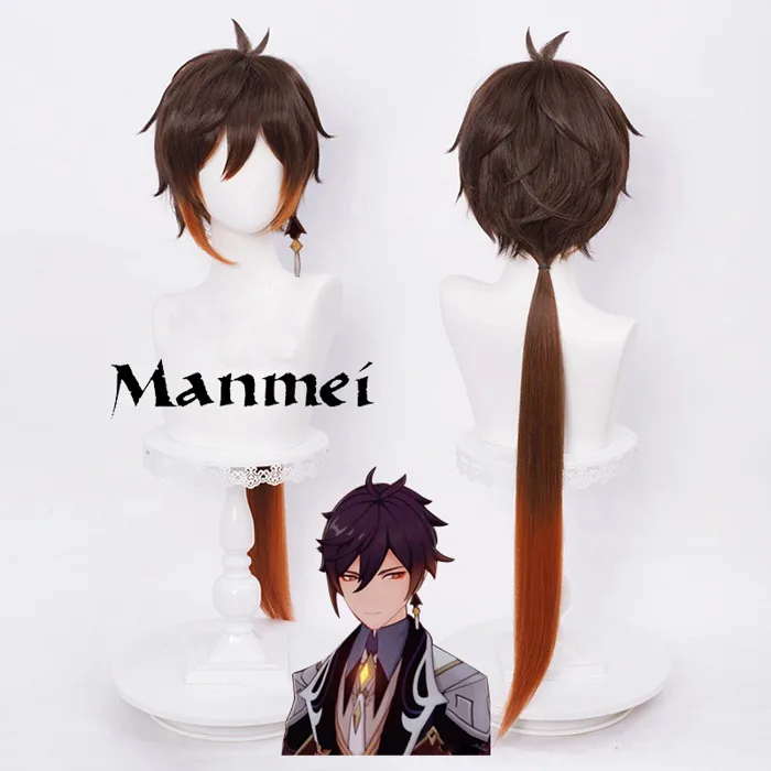 Genshin Impact Zhongli Cosplay Tóc Giả Dài 90cm Nâu Cam Tóc Anime Chịu  Nhiệt Tổng Hợp Tóc Giả | Shopee Việt Nam