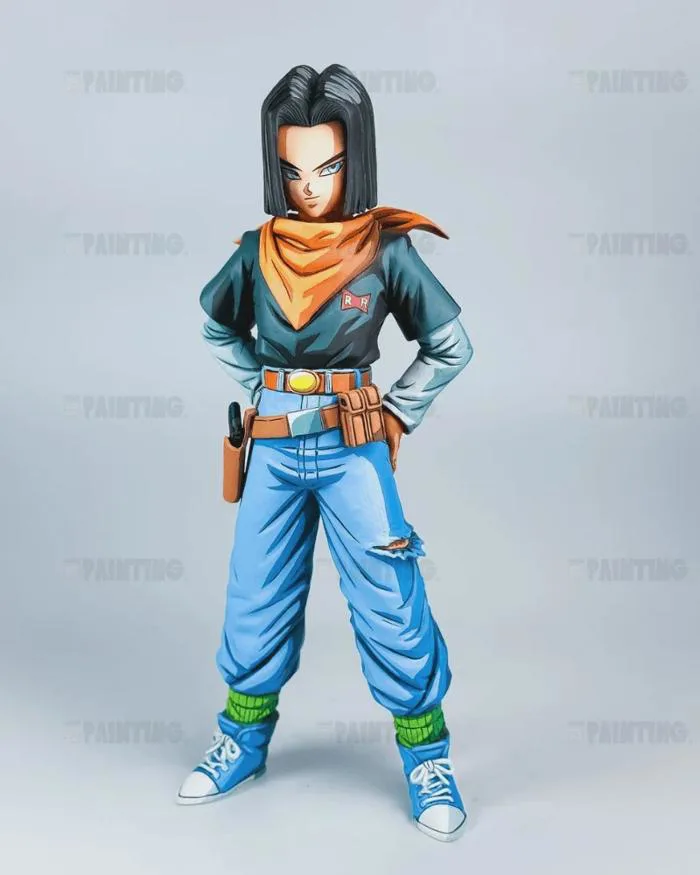 2D Style Dragon Ball Z Android 17 & 18 Figure Repaint