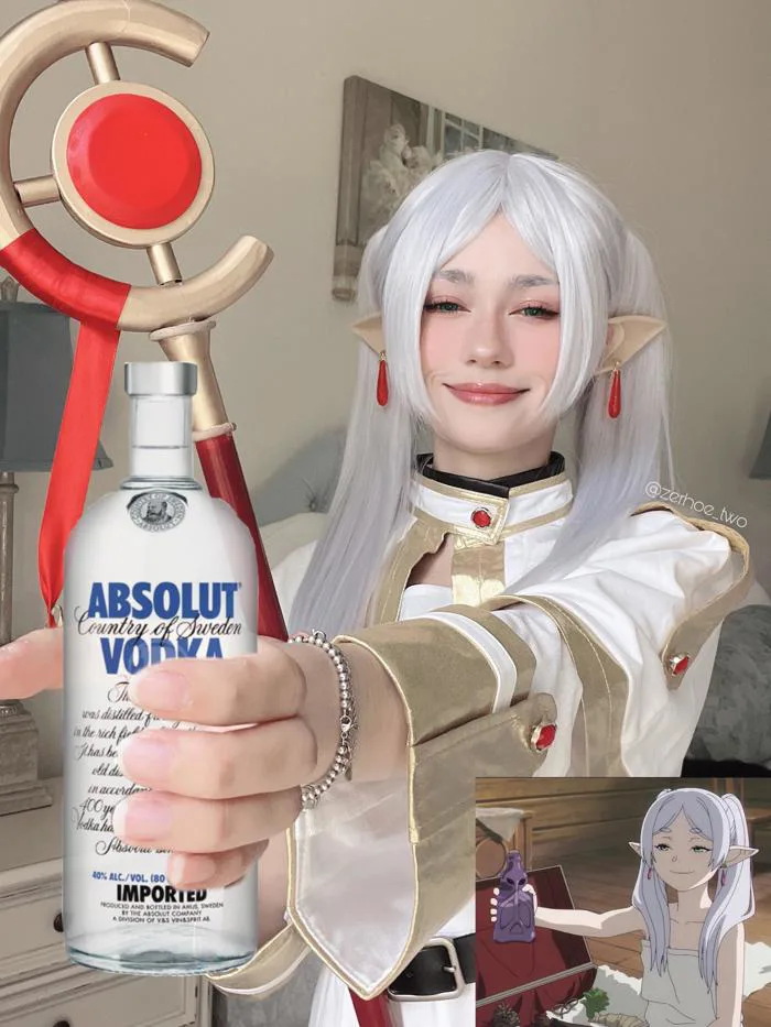Thêm ảnh cosplay Frieren của mình và mèo🌿🐈‍⬛ : r/Frieren