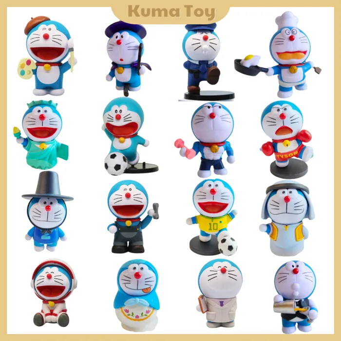 Mô hình Doraemon cosplay nghề nghiệp, Quốc Gia, Phù thuỷ, Đầu bếp, Gymer,  Hoạ sĩ…- đồ chơi doremon nobita trang trí