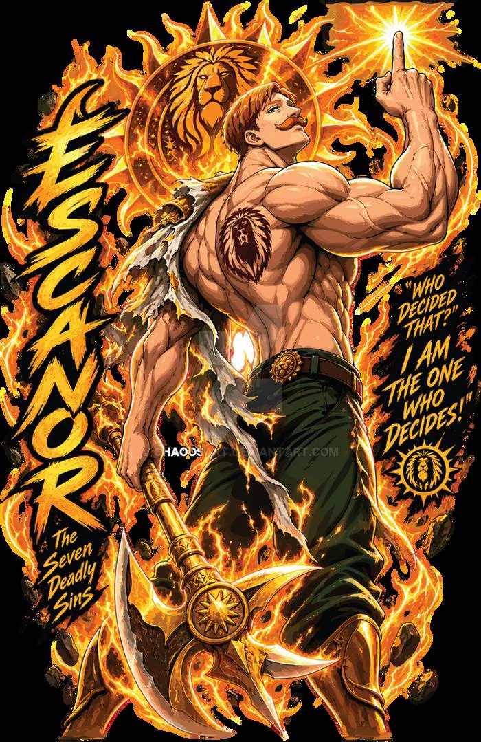Escanor Lion Sin of Pride Anime PNG Design print by chaoosART on DeviantArt