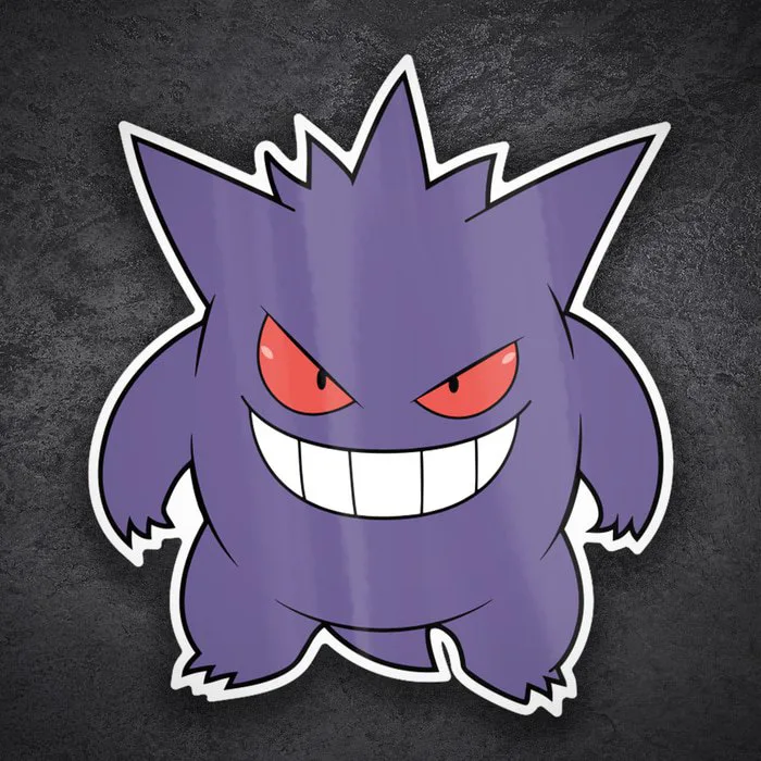 Mischievous Gengar Sticker | MuralDecal.com