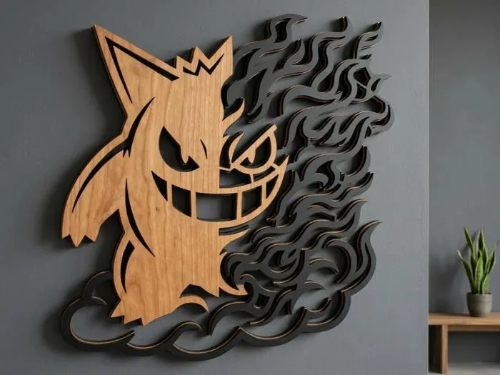 Nghệ thuật tường Gengar Pokémon với hiệu ứng khói | Atomm