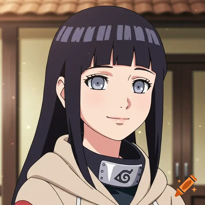Anime portrait of Hinata Hyuga on Craiyon