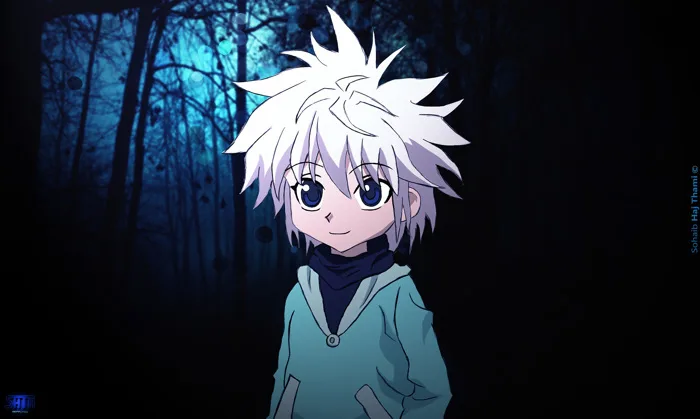 The last version of little Killua Zoldyck from Hunter X Hunter (With  background, colors effects and lightening stuff). (8) | Images :: Behance