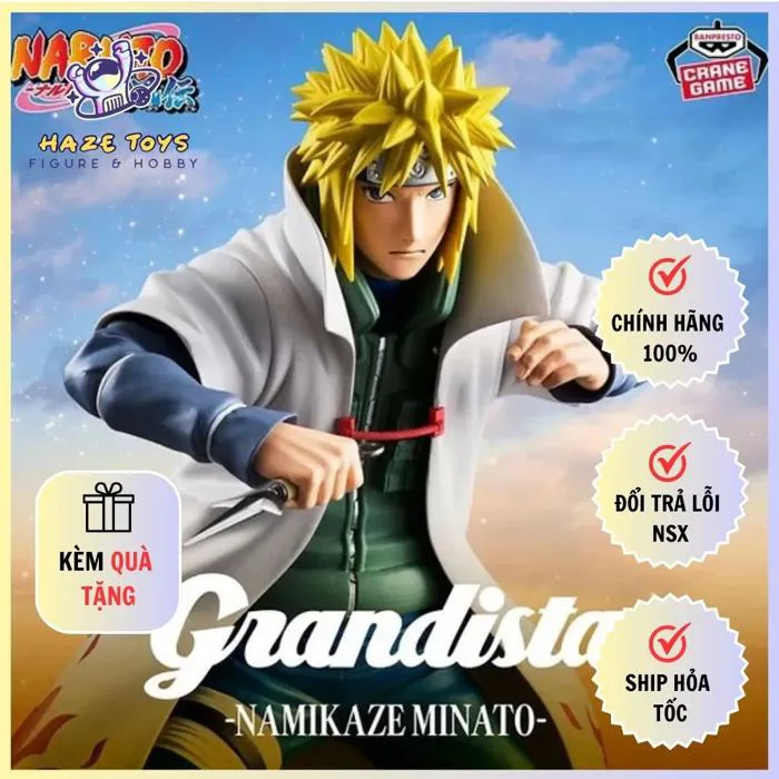 Mô hình Naruto Shippuden - Grandista Minato Namikaze Figure Chính Hãng  (Banpresto)– Haze Toys