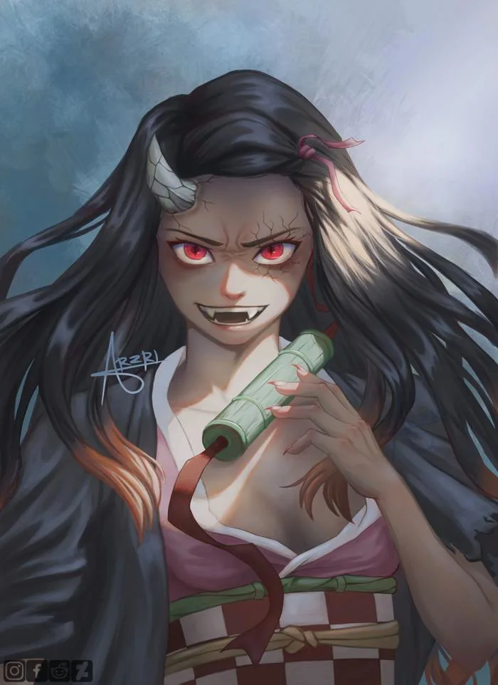 Kamado Nezuko. Chỉ muốn khoe bức tranh mới nhất của mình thôi. :  r/KimetsuNoYaiba
