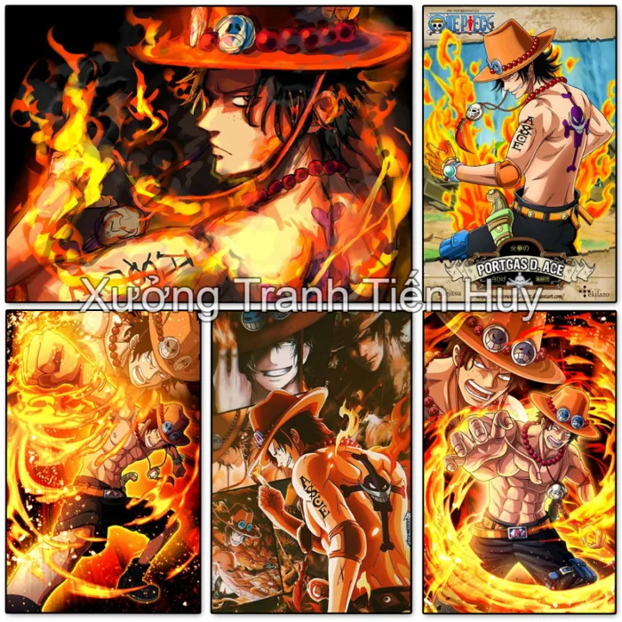 (X118) Poster Nhân Vật One Piece ACE, Tranh Dán Tường Anime - Portgas D.  Ace - Áp Phích Vua Hải Tặc