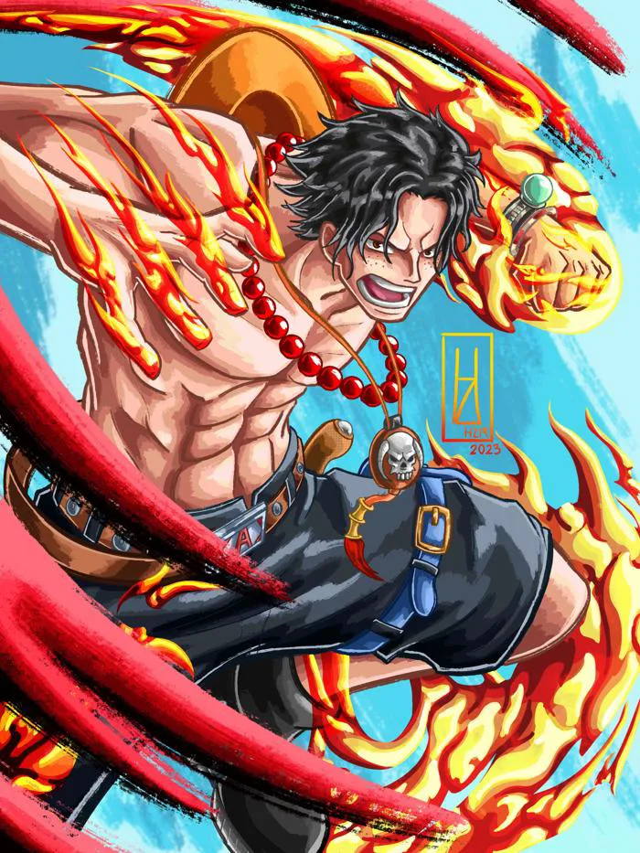 Bản vẽ Portgas D. Ace của tui, có ai cũng nhớ ông này không? Mọi người thấy  sao? ( instagram: @hz19art ) : r/OnePiece