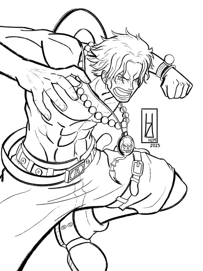 Bản vẽ Portgas D. Ace của tui, có ai cũng nhớ ông này không? Mọi người thấy  sao? ( instagram: @hz19art ) : r/OnePiece