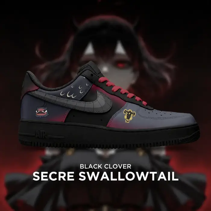 Secre Swallowtail Black Clover New Edition Low Top Shoes - Shoesmates