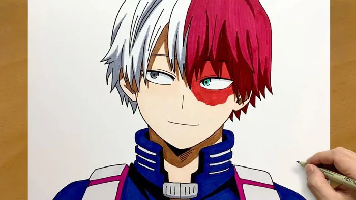 How to Draw Shoto Todoroki from My Hero Academia | Step-by-Step Process of Coloring Todoroki How to Draw Shoto Todoroki from My Hero Academia | Step-by-Step Process of Coloring Todoroki